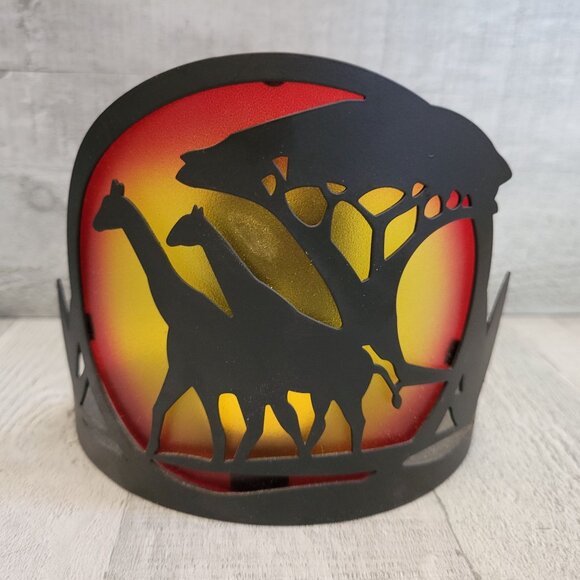 PartyLite African Safari Silhouette Metal & Glass Tea Light Holder - Picture 6 of 8